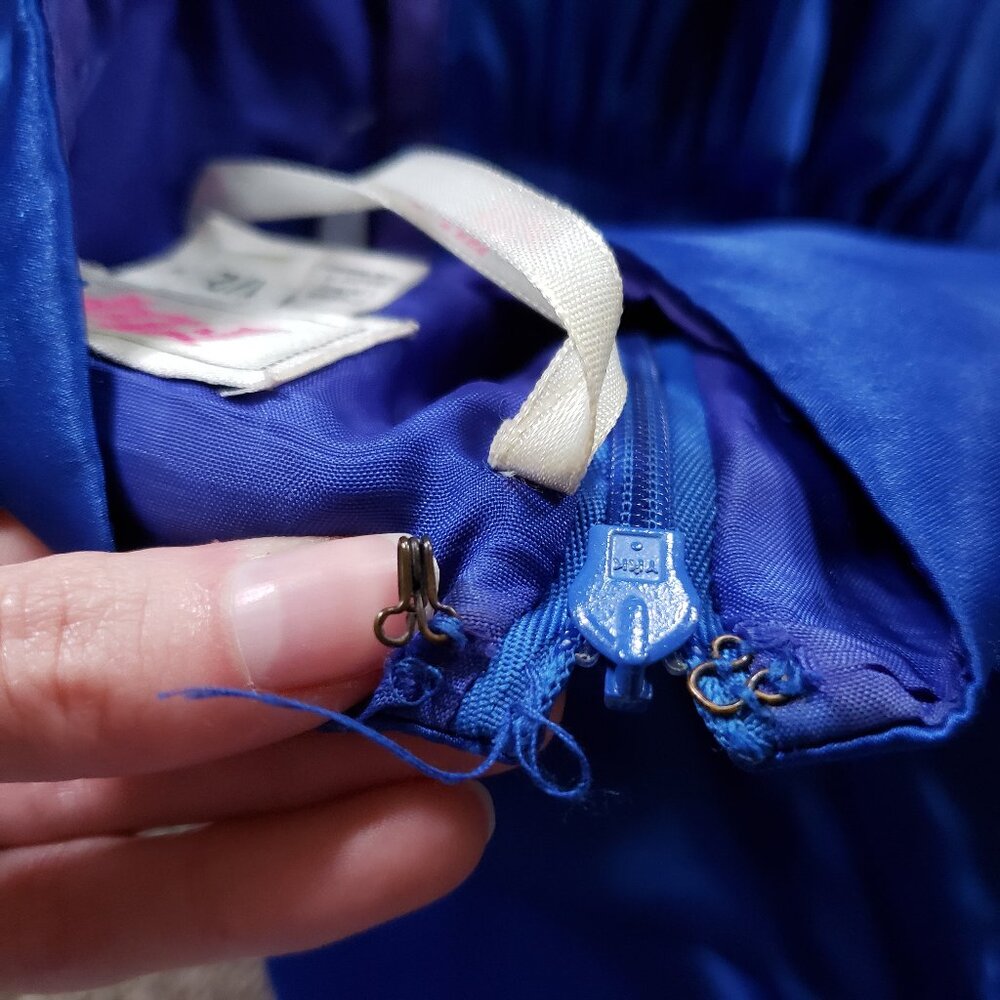 Blue strapless high low gown 1/2 - Picture 11 of 14